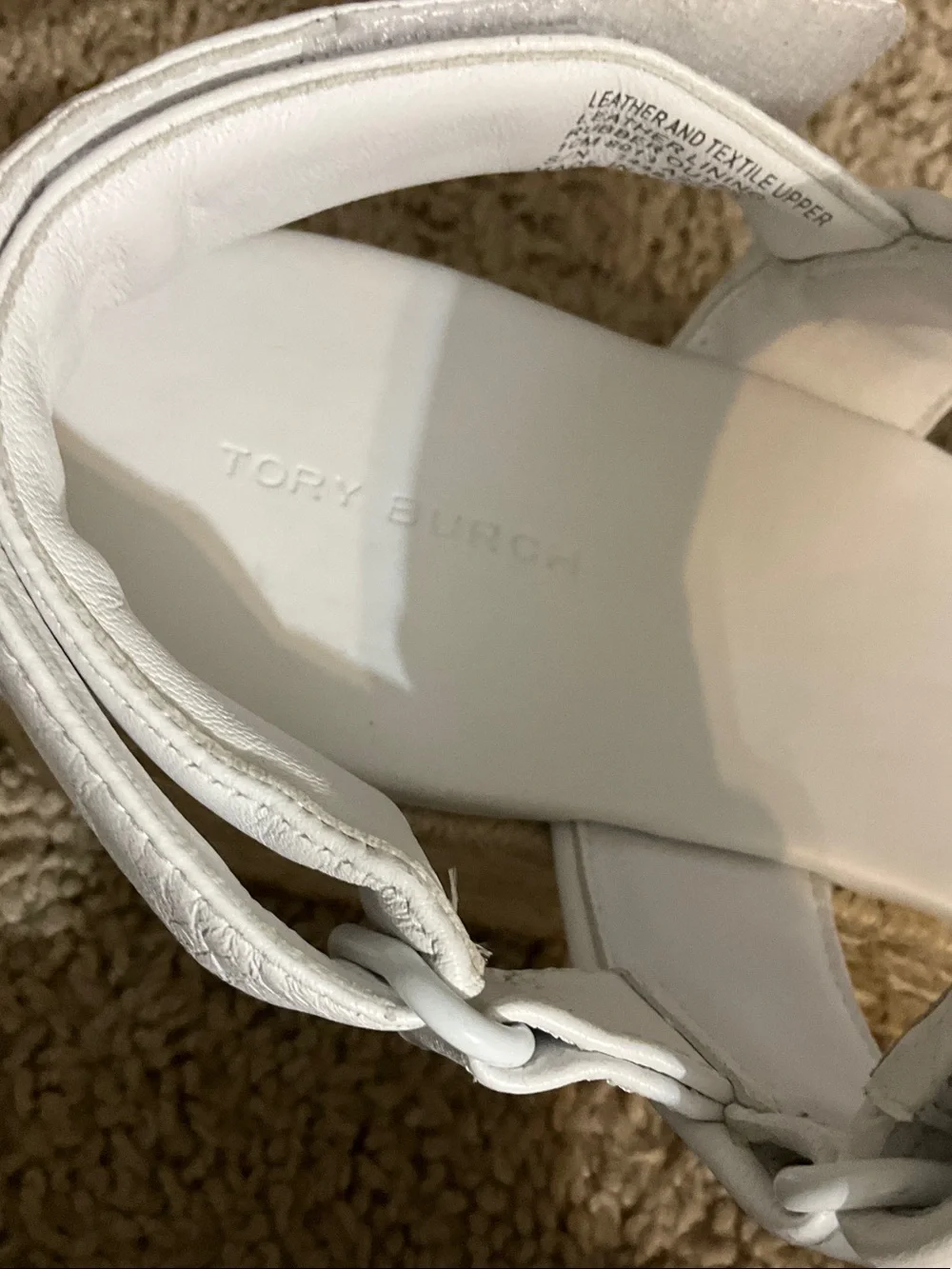 Tory Burch White Platform Espadrille Sandals with Woven Straps